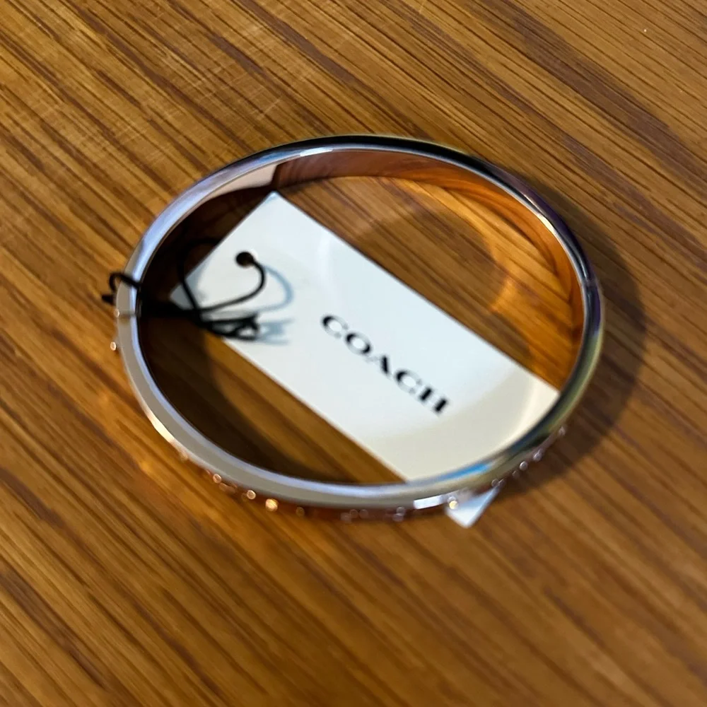 Coach Rose Gold Signature Hinged Bangle - Picture 2 of 4